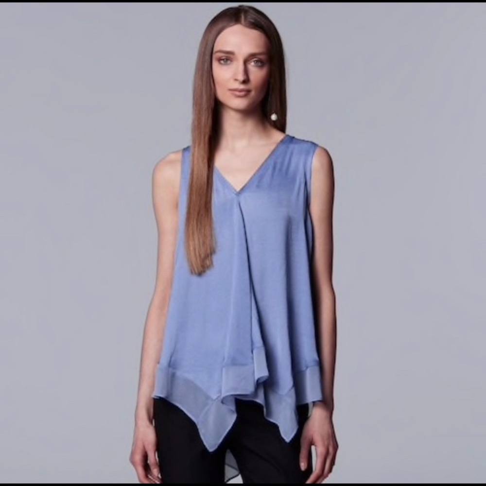 SIMPLY VERA VERA WANG Purple Handkerchief Top M